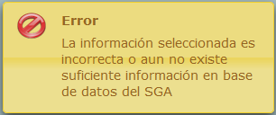 Error por falta de información en el SGA