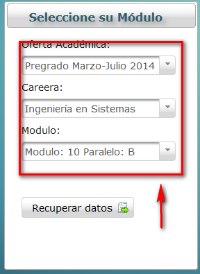 Filtrado de materias
